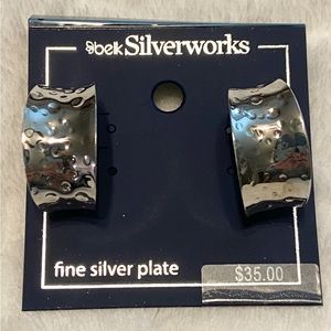 Belk Silverworks Womens Silver Plated Hoop Earrings